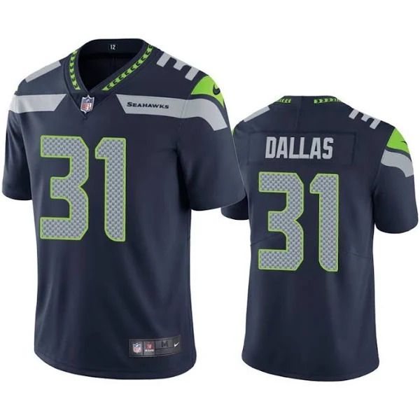 Men Seattle Seahawks 31 DeeJay Dallas Nike Navy Vapor Limited NFL Jersey